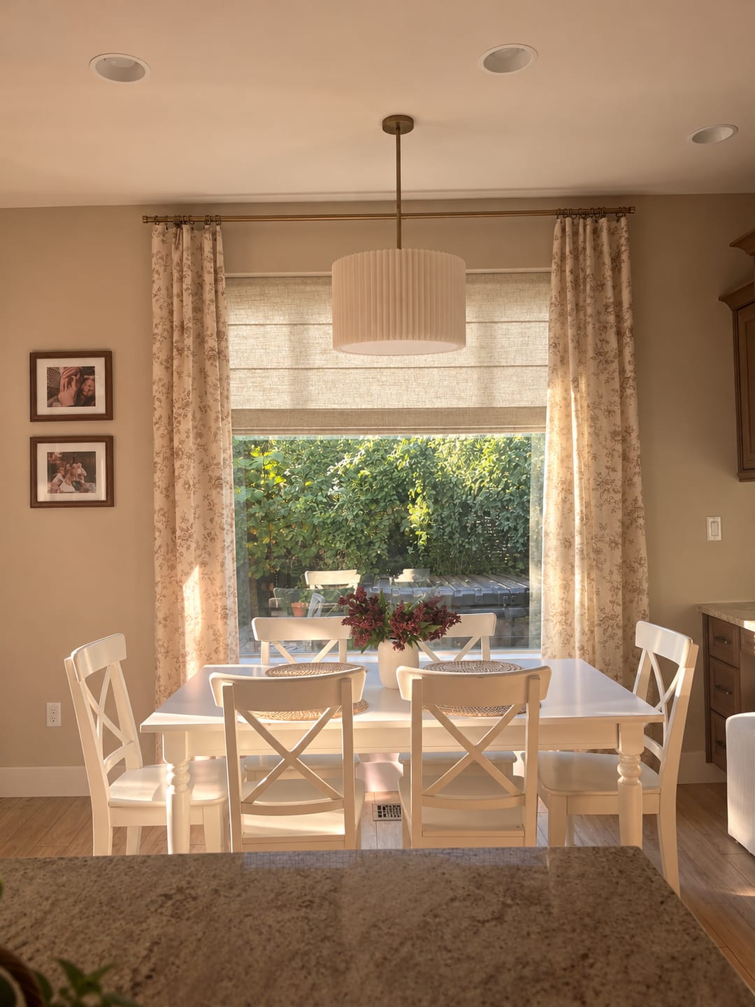 Customer photo review of Ellie Linen Custom Roman Shade Cordless