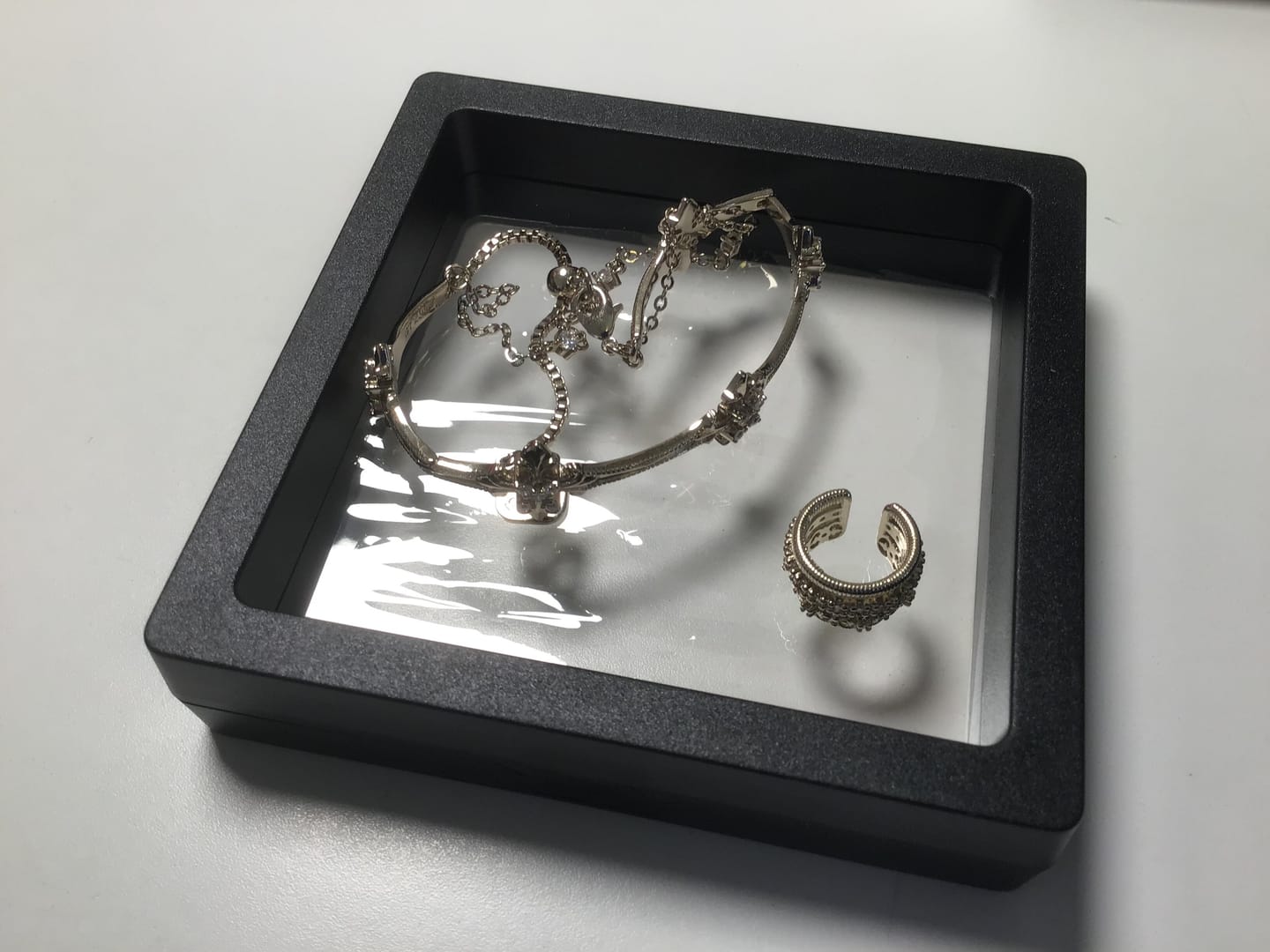 Customer photo review of "Bastet" 14K Gold Plated Vintage Iris Ear Cuffs, Statement Cartilage Earrings