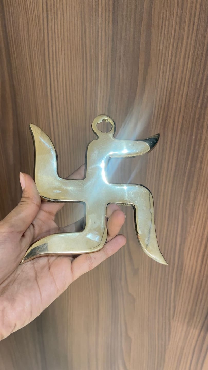 Customer photo review of Brass Swastik Wall Symbol | Vastu Remedy for Main Entrance & Auspicious Energy | 5 & 9 Inch