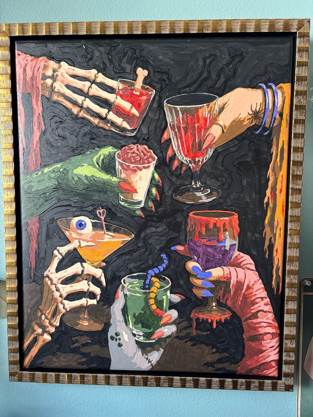 Customer photo review of Monster Happy Hour | Paint by Number