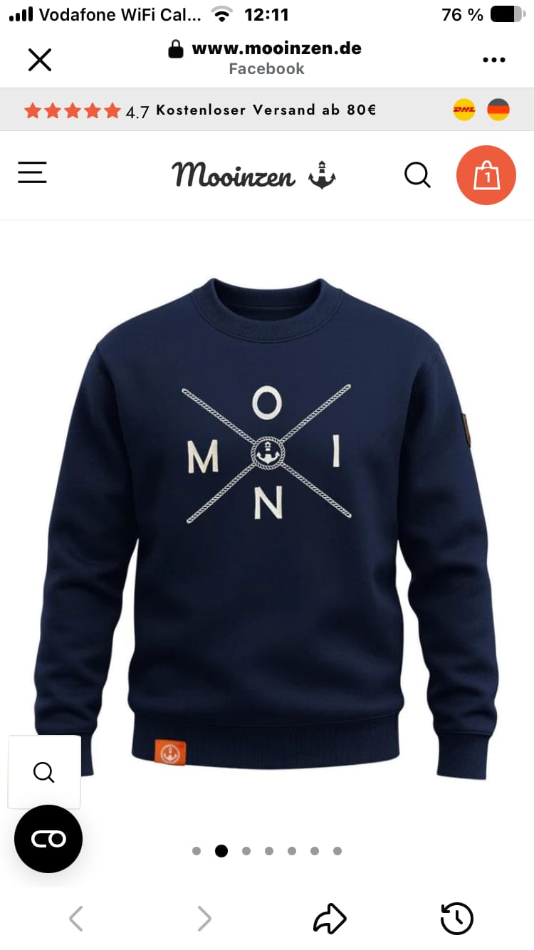 Customer photo review of Moin Simple X · Unisex Signature Premium Bio Sweatshirt