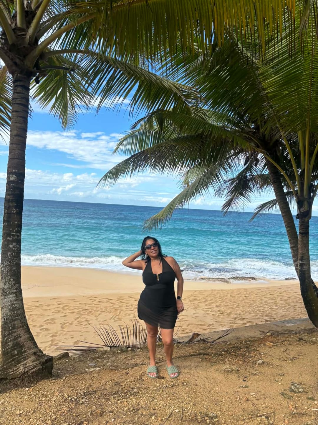 Customer photo review of Womens One Piece Swimsuit Tummy Control Swim Dress Slimming Mesh Sheer Halter Sarong Wraps Bathing Suit