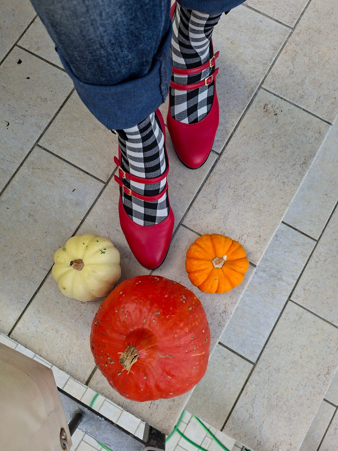 Customer photo review of Tetris Red maryjane in guantino rosso tacco 7 artigianale marchigiana