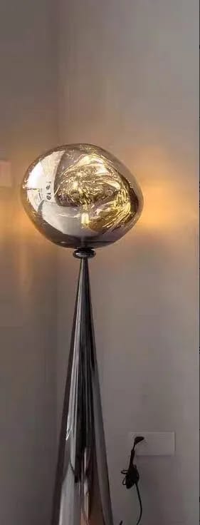 Customer photo review of Floor Lamp, Distorted Acrylic Shade, Conical Steel Stem, 145–155 cm