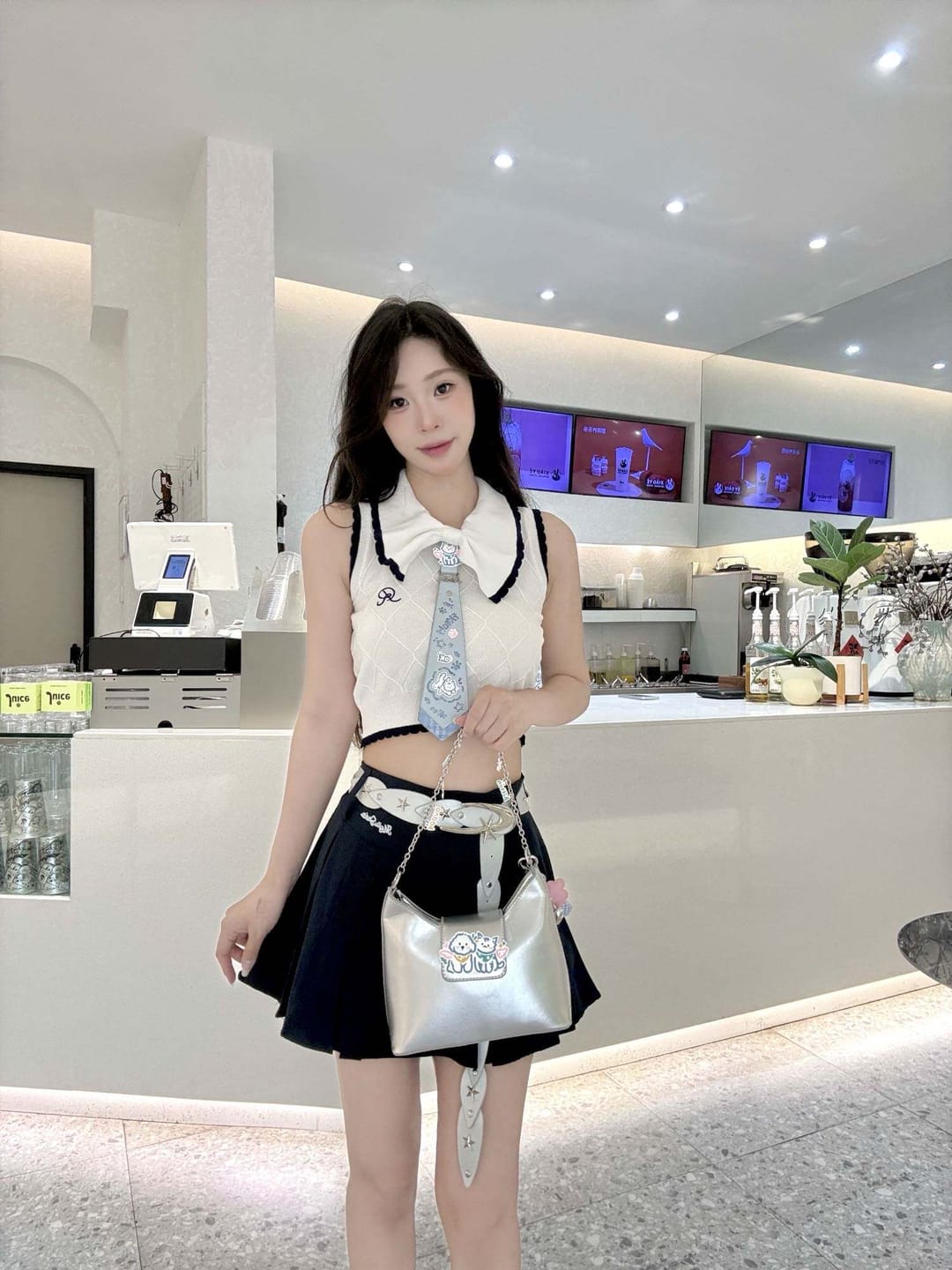 Customer photo review of "Angel Cuties" Platinum Plated Graffiti Kitten Choker Tie, Statement Neck Accessory