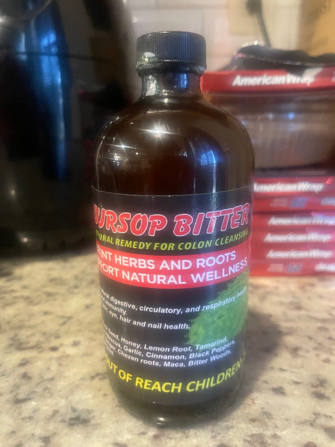 Customer photo review of Soursop Bitters 16 oz – Single Bottle (Inventory Stock)