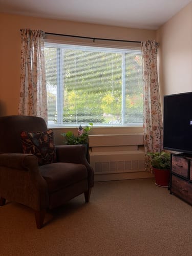 Customer photo review of Hattie Floral Linen Blend Custom Curtains