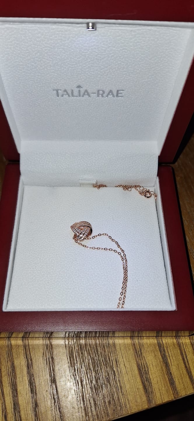 Customer photo review of To My Wonderful Wife - Infinity Knot Necklace