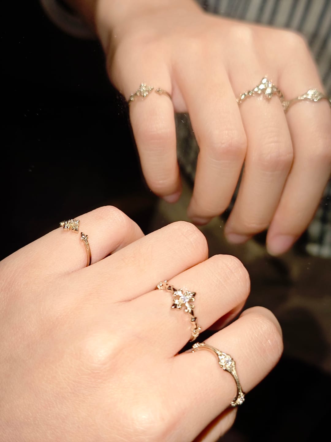 Customer photo review of "Bastet" 925 Sterling Silver Vintage Iris Adjustable Pinky Ring