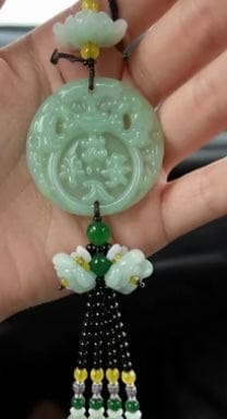 Customer photo review of Crystal Gourd & Pixiu Car Charm – Lotus Pendant for Luck & Protection