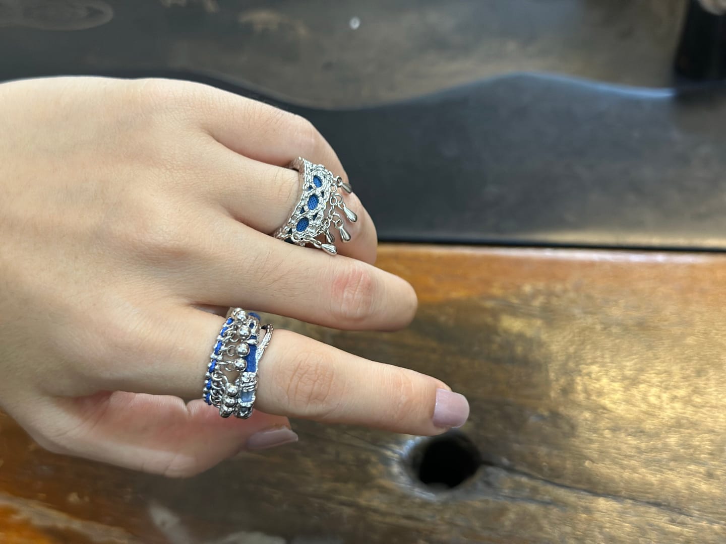 Customer photo review of "MIAO" 925 Sterling Silver Tassel Statement Ring