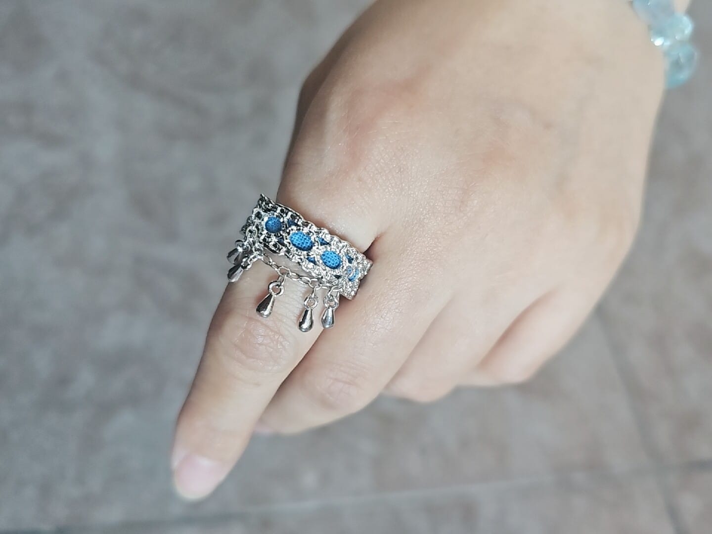 Customer photo review of "MIAO" 925 Sterling Silver Tassel Statement Ring