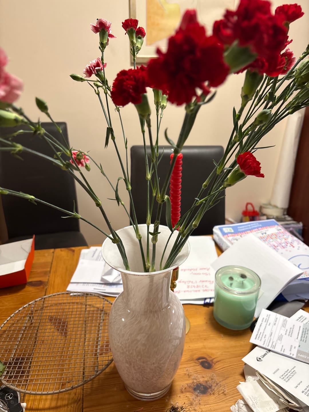 Customer photo review of Pink Romantic Glass Vase