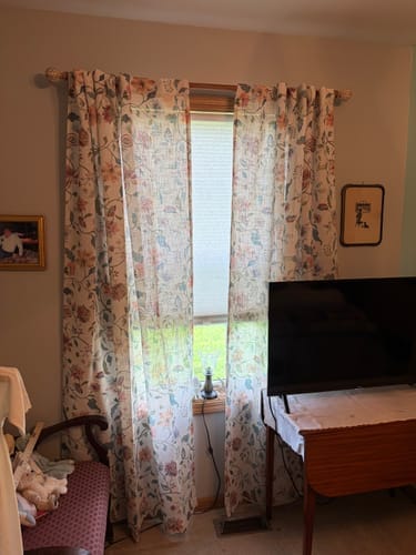 Customer photo review of Hattie Floral Linen Blend Custom Curtains
