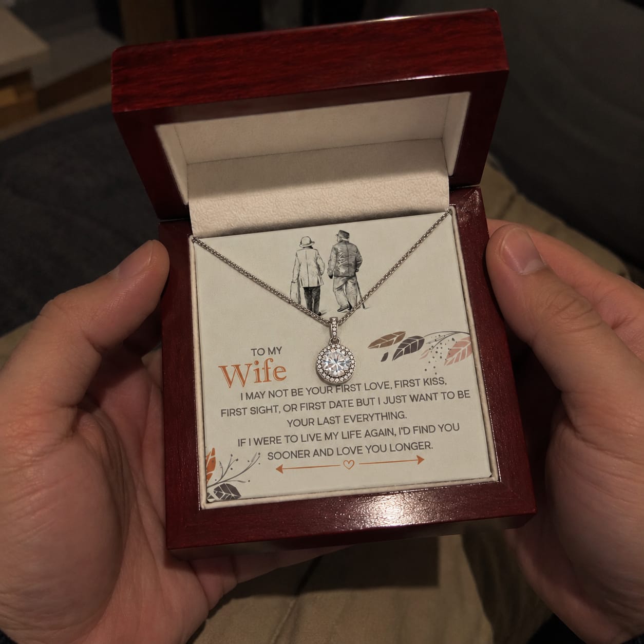 Customer photo review of To My Beautiful Wife - You Are My Everything Necklace