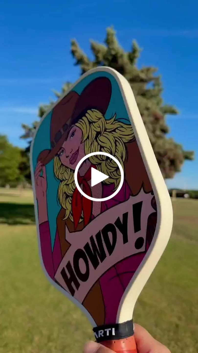 Customer video review of ARTI 16mm T700 Carbon Fiber Kristen & Kristy "HOWDY" Pickleball Paddle - USA Pickleball Approved