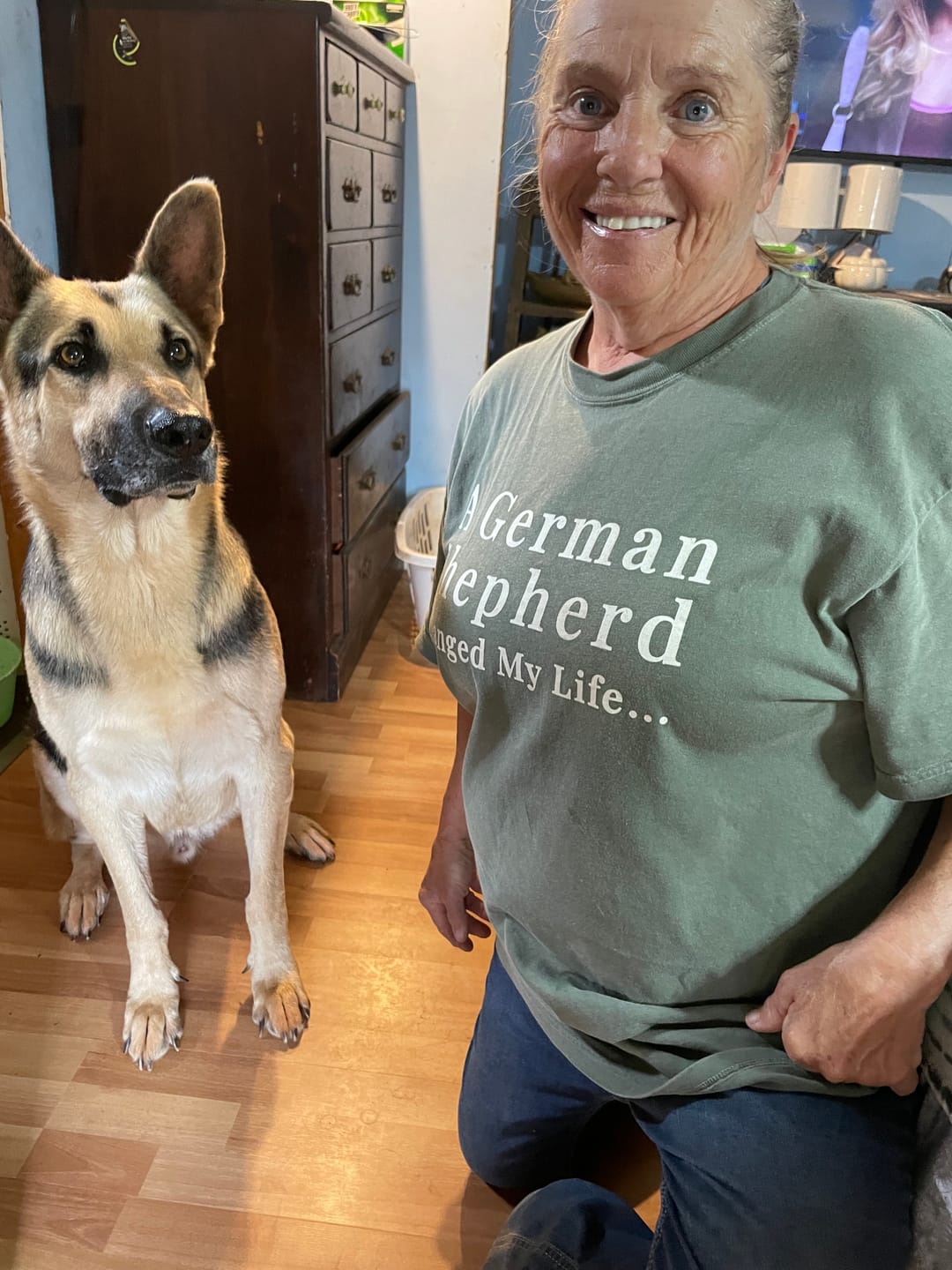 Customer photo review of German Shepherd Changed Life T-Shirt