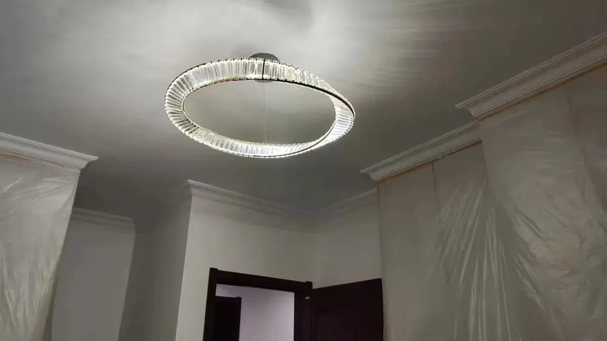 Customer photo review of Gold Crystal Chandelier, Twisting Ring, Hardwired LED, 40-100 cm