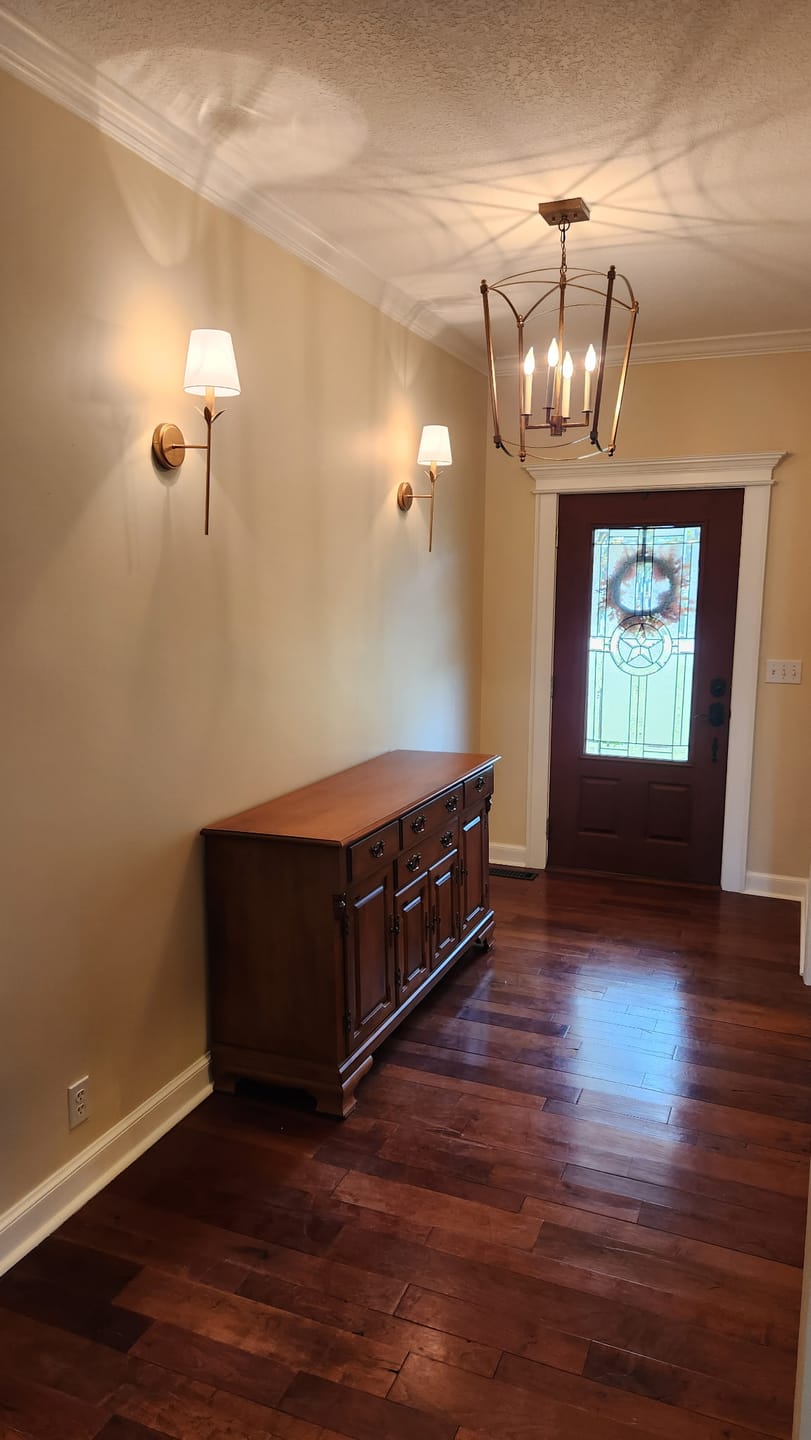 Customer photo review of 4-light French Antique Gold Candle Square Lantern Chandelier