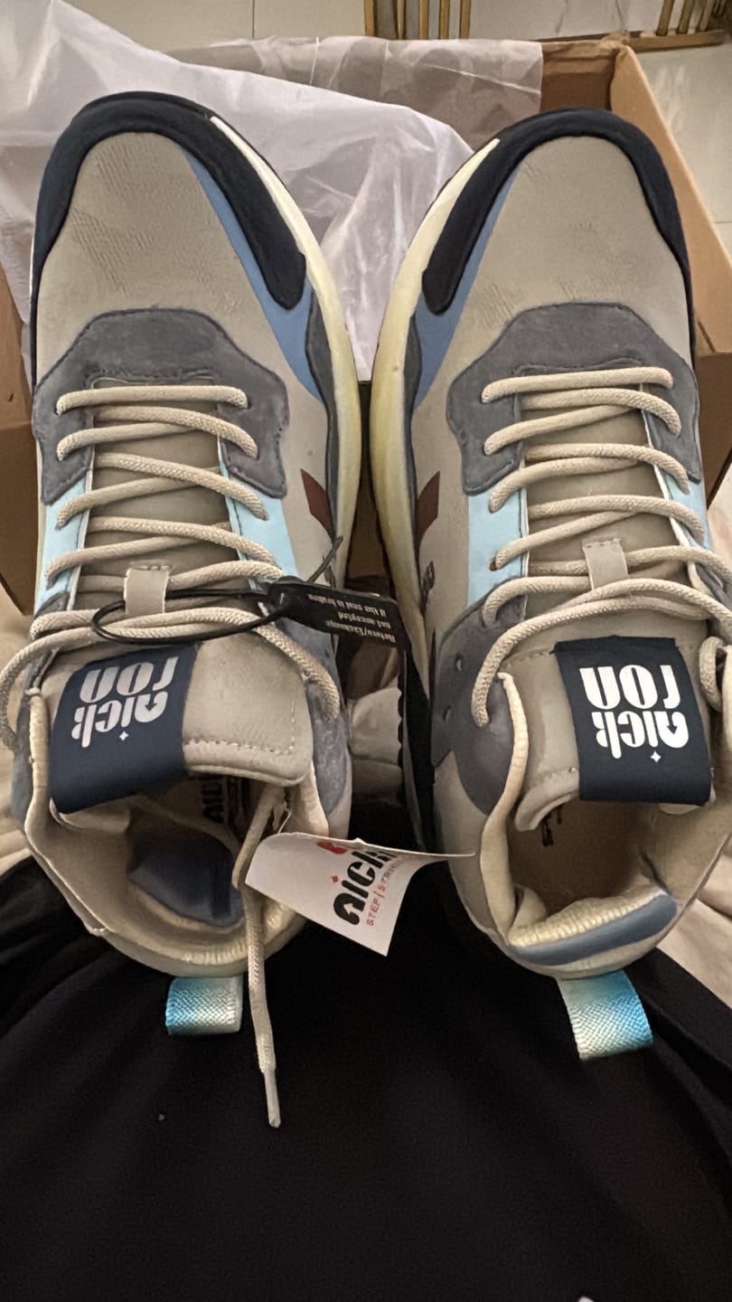 Customer photo review of Sentinel Slate Blue Mid-Top Sneakers