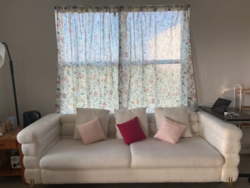 Customer photo review of Hattie Floral Linen Blend Custom Curtains