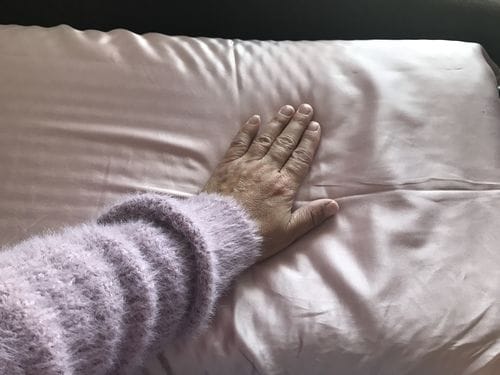 Customer photo review of Pink Silk Pillowcase - Queen Size - Zip Closure