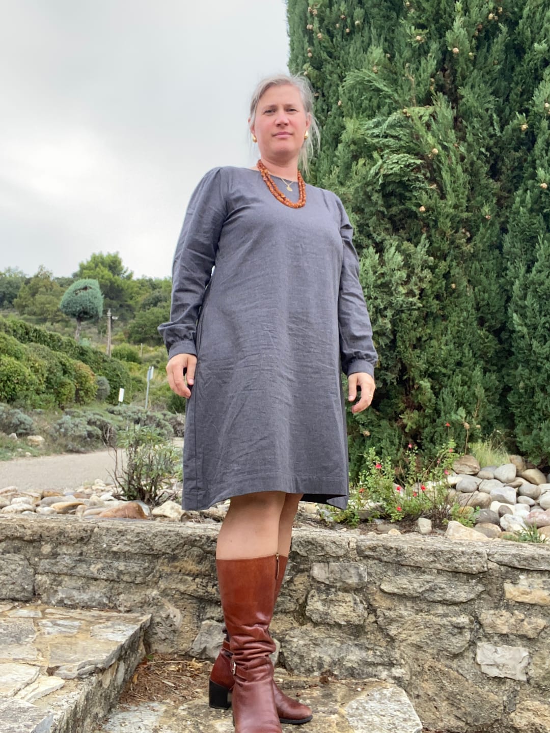 Customer photo review of Robe Rosine - flanelle grise