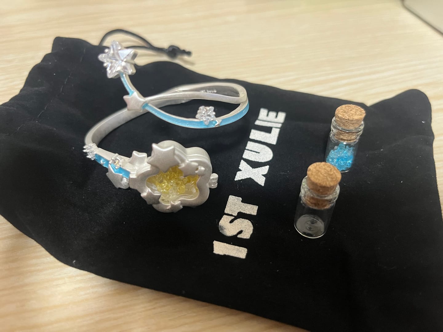 Customer photo review of "WISHING STAR" Platinum Plated Wishing Bottle Dangle Earrings