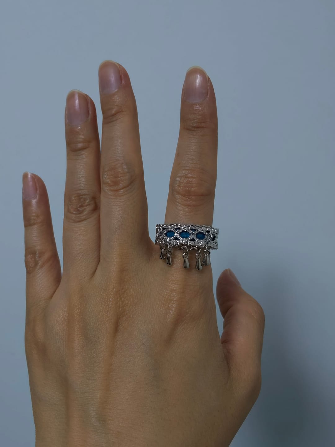 Customer photo review of "MIAO" 925 Sterling Silver Tassel Statement Ring