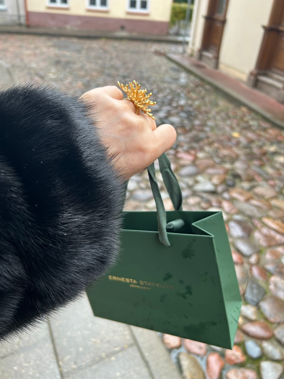Customer photo review of Gold-Plated Silver Ring – Coral Growth