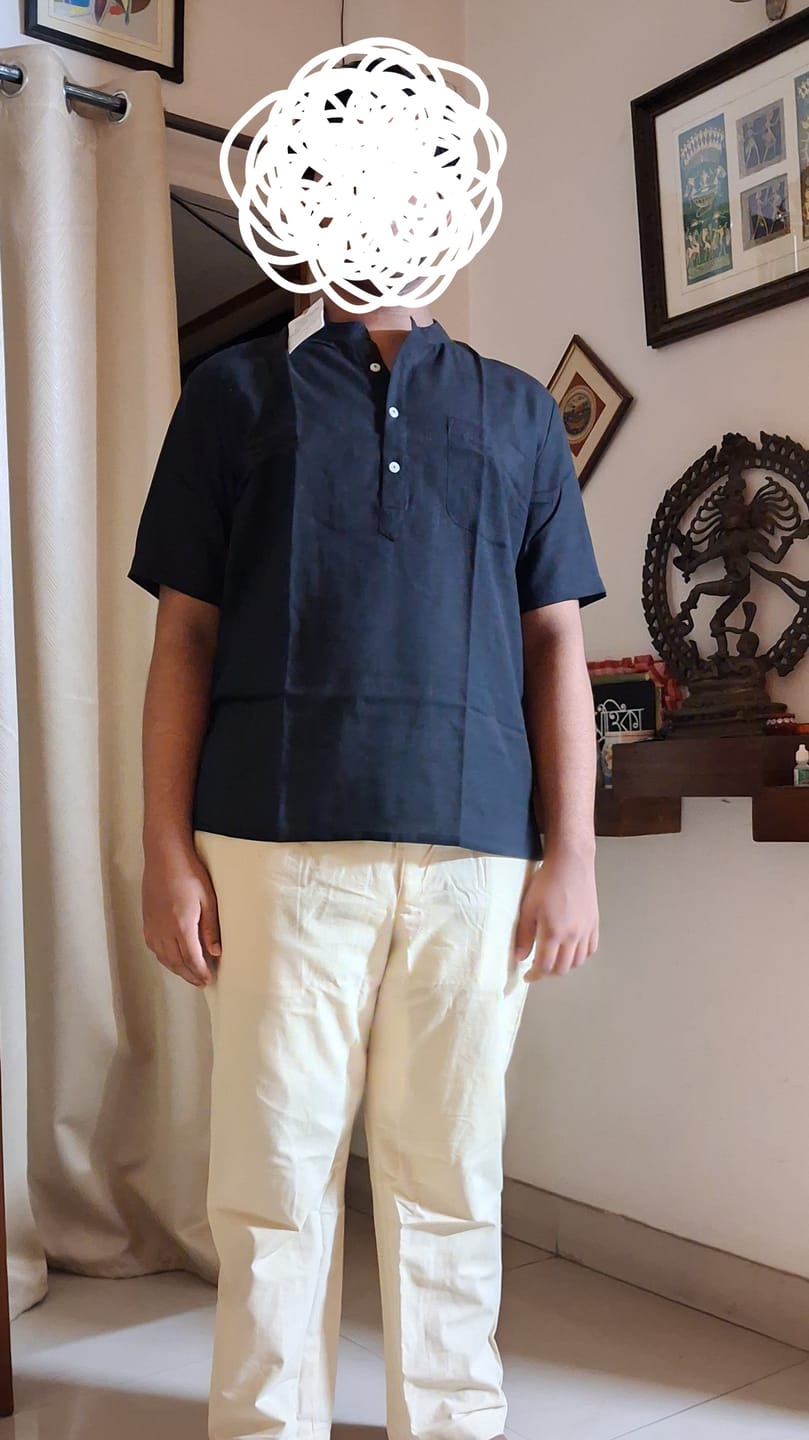 Customer photo review of Men Beige Cotton Pant