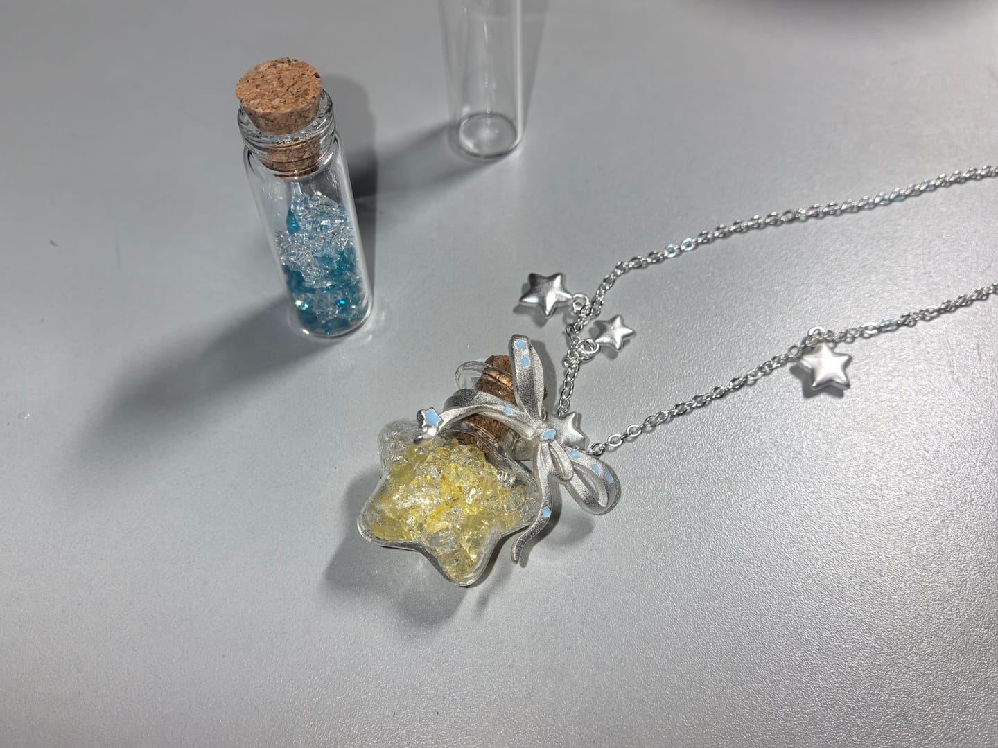 Customer photo review of “WISHING STAR” Platinum Plated Wishing Bottle Star Statement Pendant Necklace