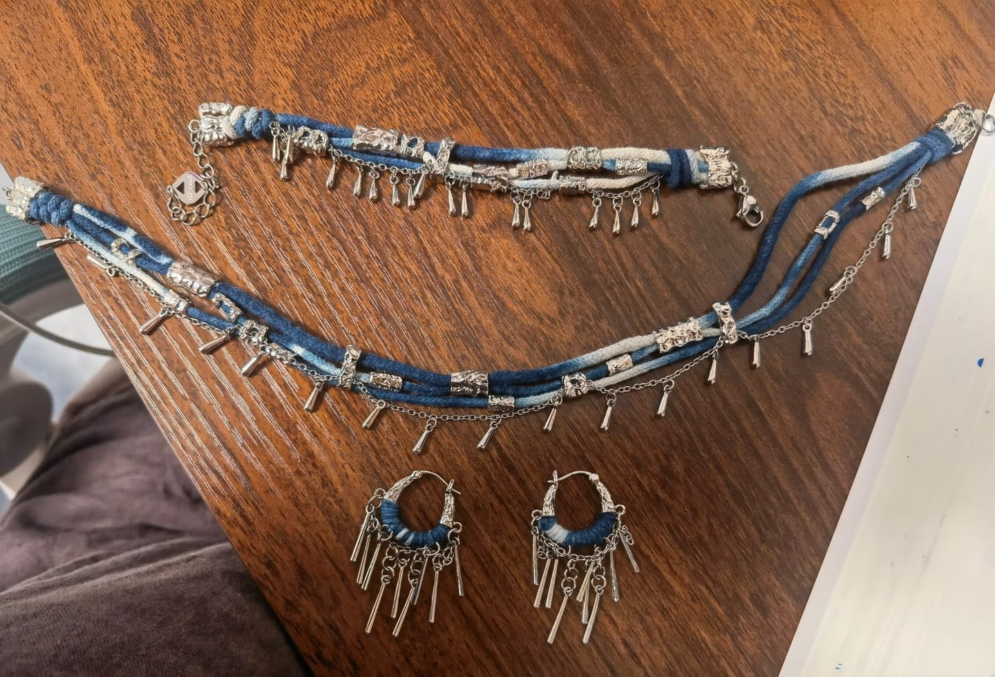 Customer photo review of "MIAO" Platinum Plated Ethnic Braided Tassel Bracelet, Statement Woven Handchain