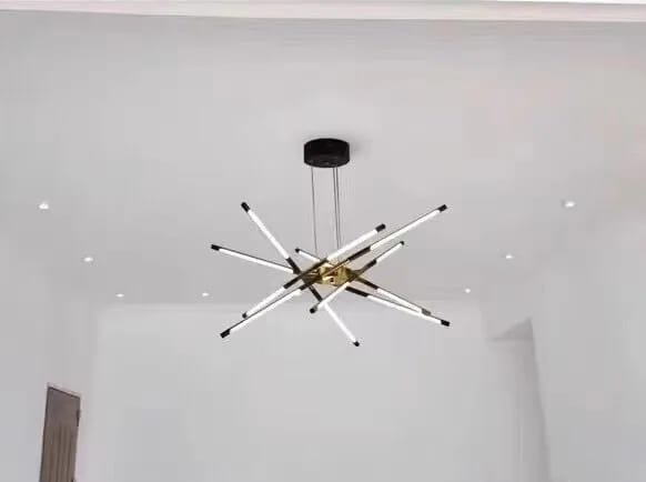 Customer photo review of Gold Chandelier, Starburst with Rotatable LED Heads, 80-100 cm