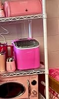 Customer photo review of Simzlife Portable Countertop Ice Maker, 26 Lbs/24H, 9 Bullet-Shaped Ice Cubes in 6 Minutes, Self-Cleaning Ice Machine, Red