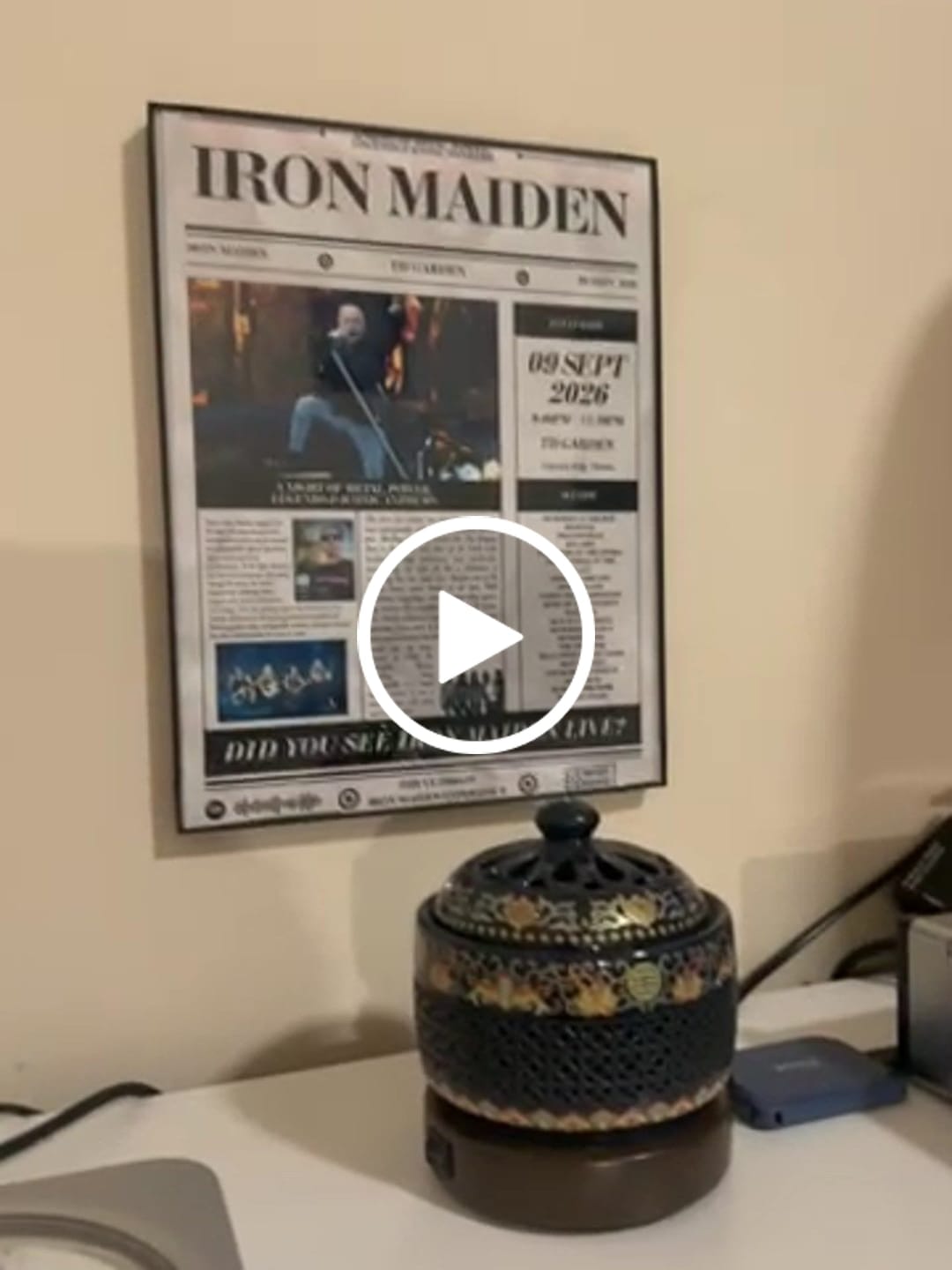 Customer video review of Iron Maiden - Personalised Newspaper Style Concert Poster (USA Tour)