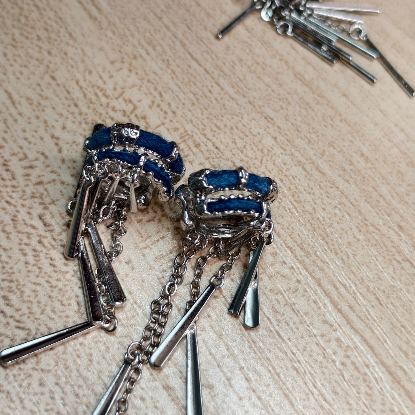 Customer photo review of "MIAO" Platinum Plated Miao Ethnic Tassel Ear Cuffs, Non-Pierced Dangle Earrings
