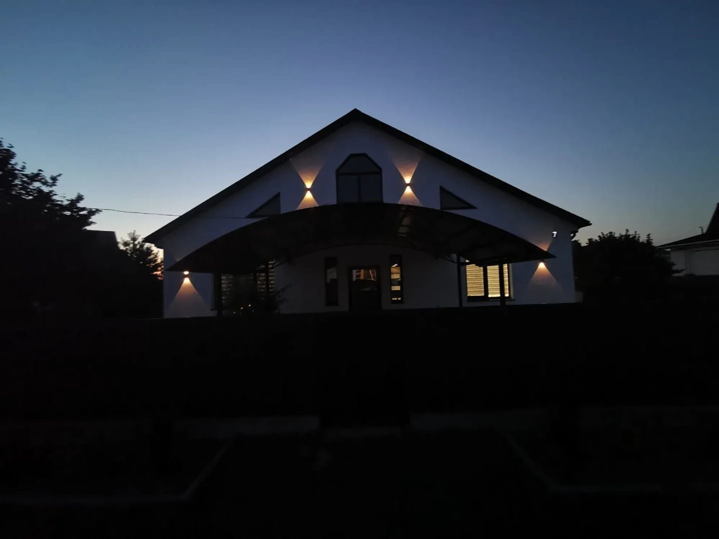Customer photo review of Solar Outdoor Wall Light for Patio, Black Wall Sconce, IP65