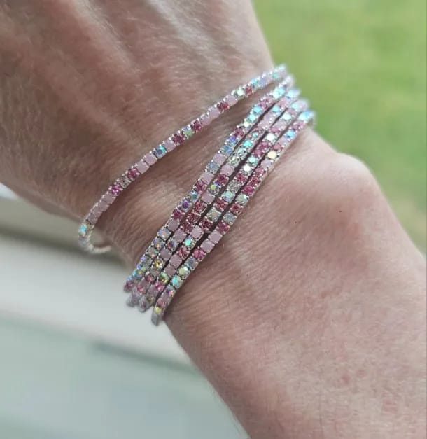 Customer photo review of Colorful Crystal Elastic Bracelets