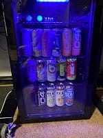 Customer photo review of Simzlife 4.5 Cu.ft Beverage Refrigerator and Cooler, 145 Can Mini fridge with Glass Door for Soda Beer Wine, Small Drink Dispenser with Digital Adjustable Thermostat for Home Office Bar