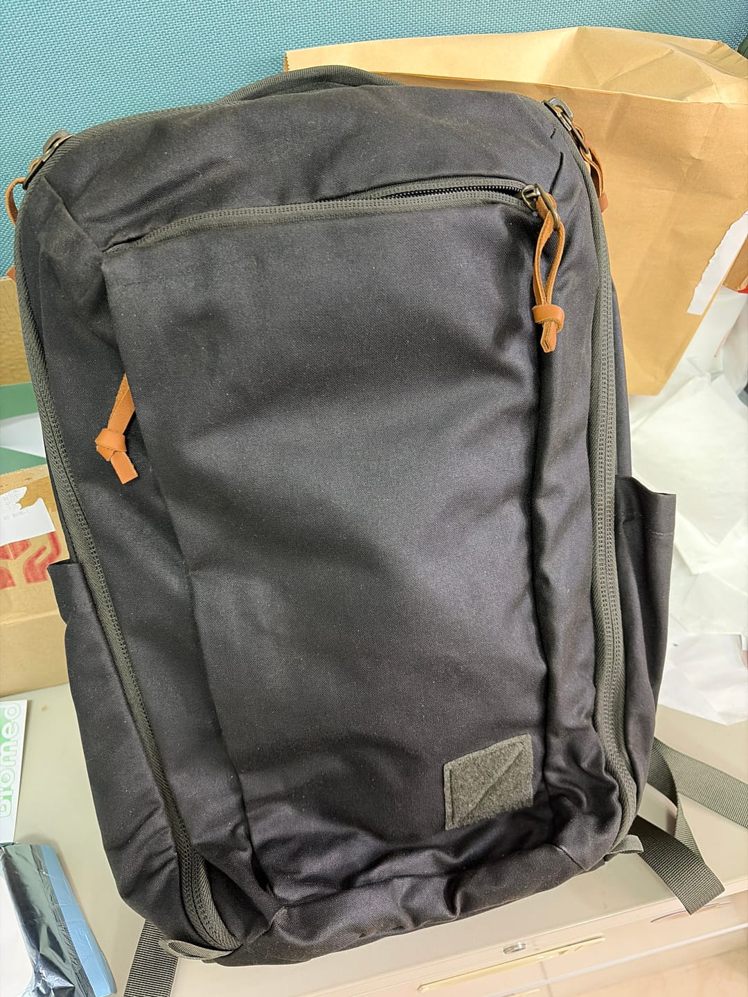 Customer photo review of CIVIC Travel Bag - Waxed Canvas