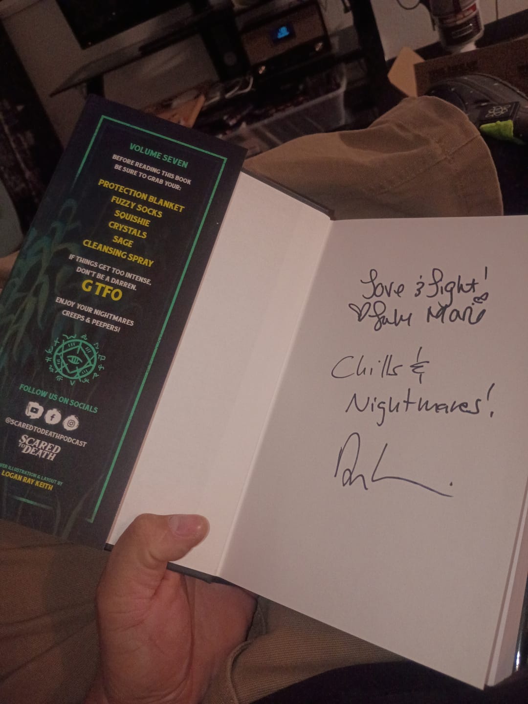 Customer photo review of Scared To Death Book Vol 7 SIGNED COPY!