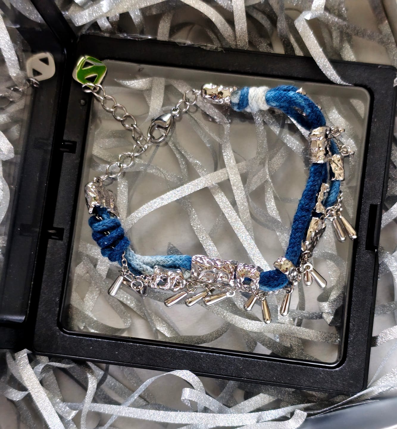 Customer photo review of "MIAO" Platinum Plated Ethnic Braided Tassel Bracelet, Statement Woven Handchain