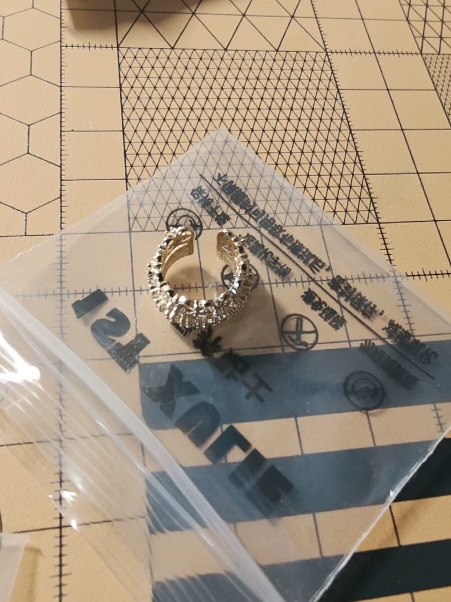 Customer photo review of "Bastet" 14K Gold Plated Vintage Iris Ear Cuffs, Statement Cartilage Earrings