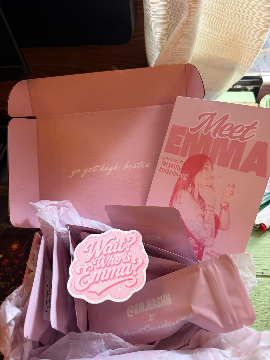 Customer photo review of The Bestie Behavior Box — em.hashh × August Cannabis Club