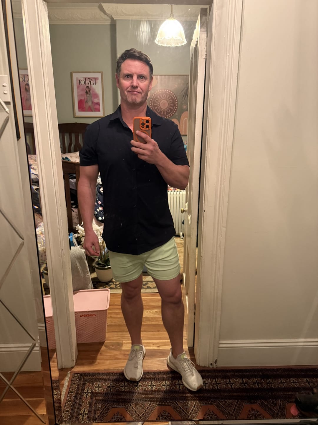 Customer photo review of Ultra-Stretch 5" Chino Shorts - Mint