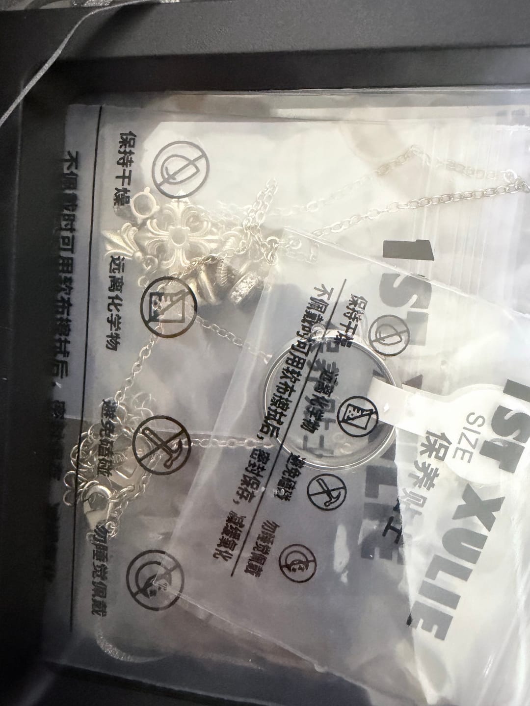 Customer photo review of "Bastet" Vintage Iris Pendant Necklace, with Zirconia
