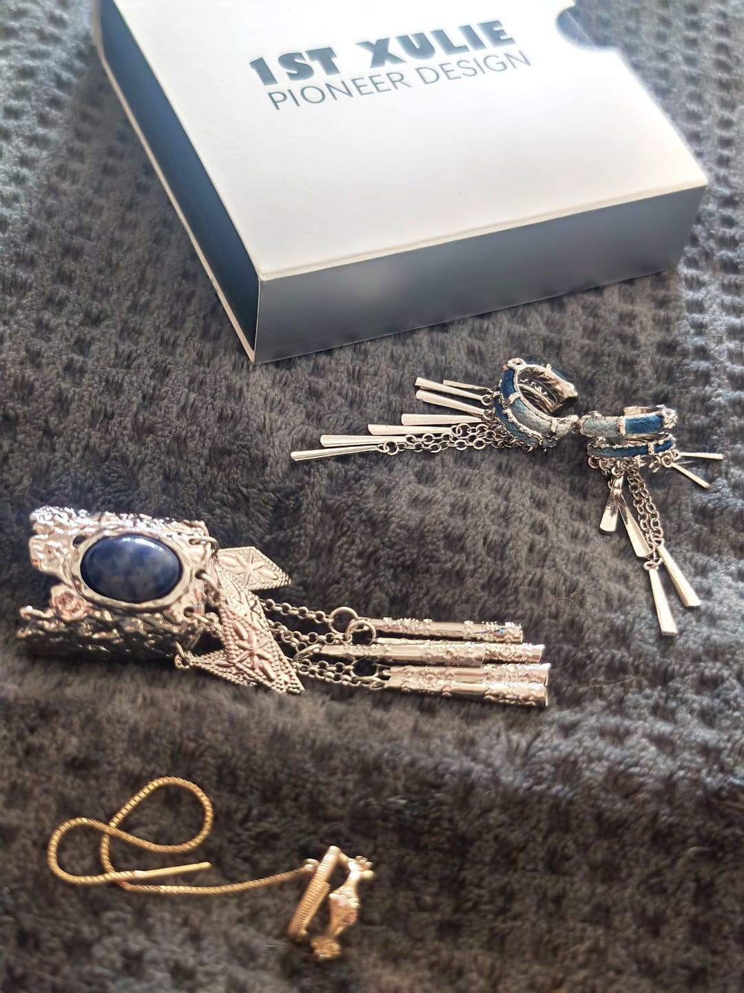 Customer photo review of "MIAO" Platinum Plated Miao Ethnic Tassel Ear Cuffs, Non-Pierced Dangle Earrings