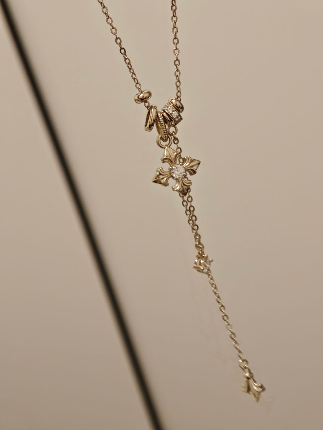 Customer photo review of "Bastet" Vintage Iris Pendant Necklace, with Zirconia