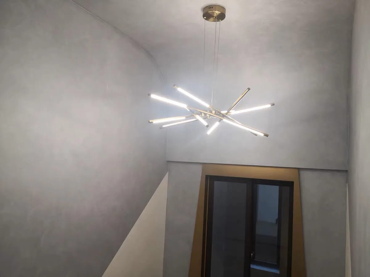 Customer photo review of Gold Chandelier, Starburst with Rotatable LED Heads, 80-100 cm